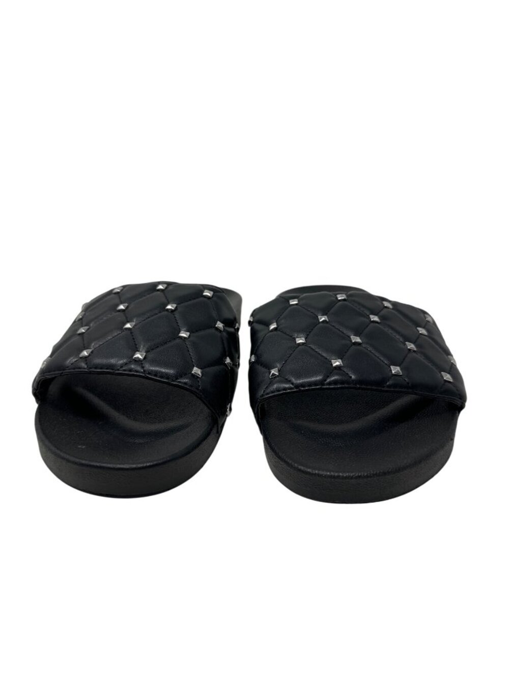 Torrid Black Faux Leather Studded Quilted Slide Sandals Women’s Size 9WW - Picture 4 of 8